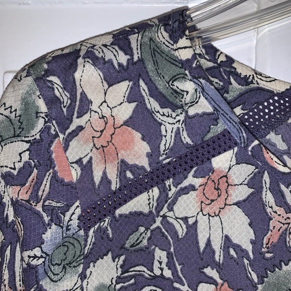 Lucky Brand Floral Crochet Insert Peasant Blouse - Picture 6 of 16